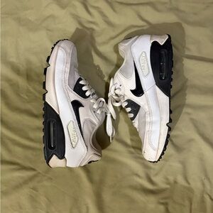 Nike White and Black Retro Running Sneakers